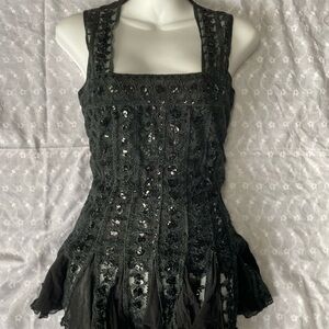Black Lace Sleeveless Dress